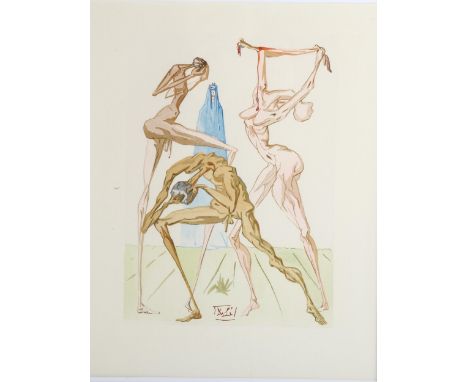 Salvador Dali (1904 - 1989), The Sodomites, lithograph, image 25cm x 17cm, framedGood condition 