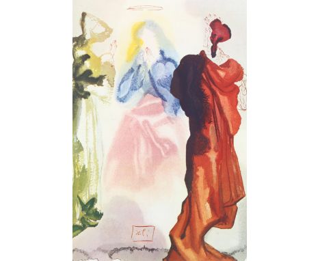 Salvador Dali (1904 - 1989), St Bernard's Prayer, lithograph, signed in pencil, image 25cm x 17cm, framedGood condition 