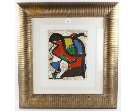 Joan Miro (1893 - 1983), abstract colour woodcut print, issued in Miro engraving volume 1, no. 2334/2700, sheet 32cm x 25cm, 