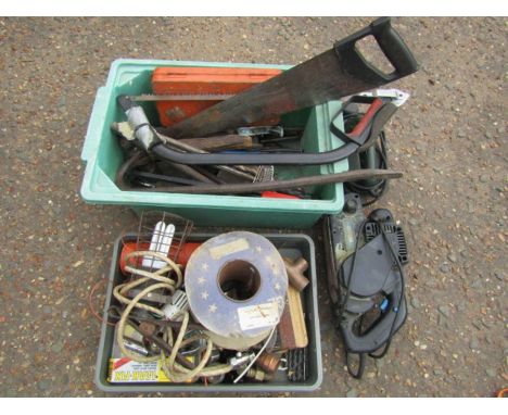 2 Boxes of tools and DIY sundries 