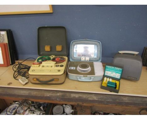 Vintage electronics including Projector and reel 2 reel player etc (All for display purposes only) 