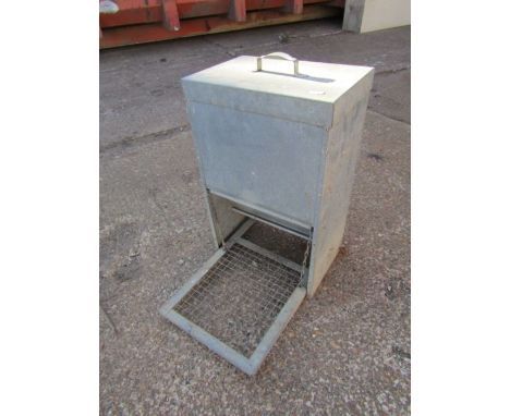 Galvanised step on poultry feeder