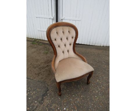 Upholstered button back bedroom chair 