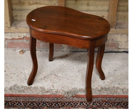 Victorian mahogany kidney shaped commode 