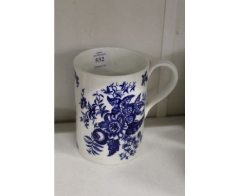 A Caughley blue and white mug.
