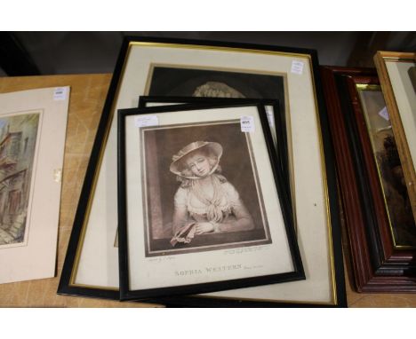 Three portrait prints.