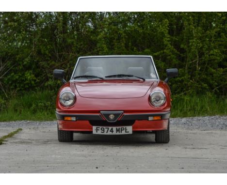 1988 Alfa Romeo 2000 Spider Veloce Transmission: manual Mileage:35268  A modern classic by Pininfarina, the simple yet elegan