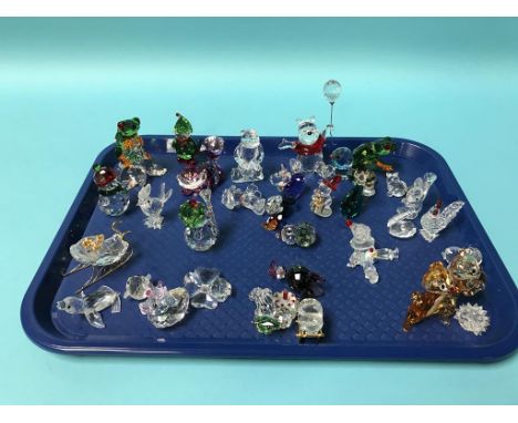 A collection of Swarovski figures