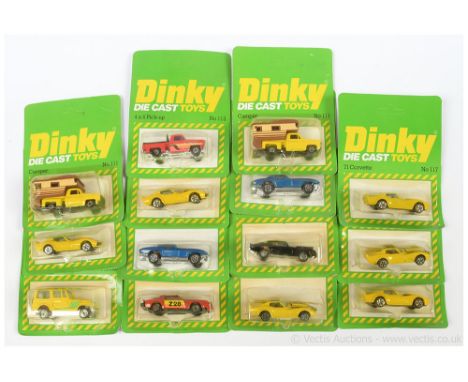 Dinky a group of later issue small scale issues to include 117 Corvette; 113 Pick-up; 111 Camper; 114 Firebird, plus others (