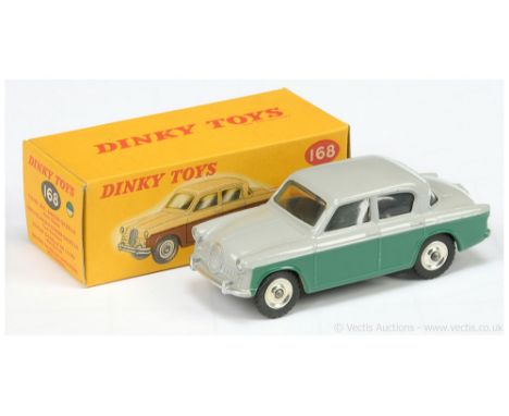 Dinky 168 Singer Gazelle - two-tone grey, green, silver trim, chrome spun hubs with black treaded tyres - Excellent Plus love