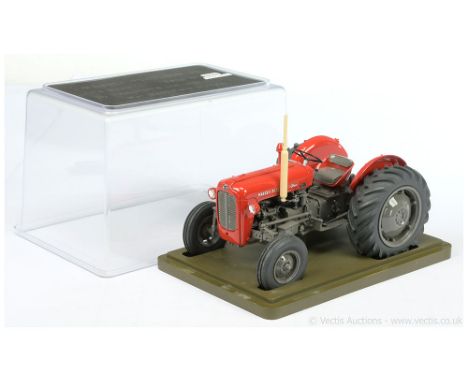 G &amp; M Farm Models (1/16th scale) Massey Ferguson 35 Tractor - red, grey, cream exhaust stack - Mint in a Near Mint rigid 