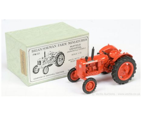 Brian Norman Farm Miniatures FM1 (1/32nd scale) Nuffield Universal Tractor - dark orange-red, black - Mint in a Near Mint lif