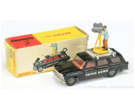 Dinky 281 Fiat 2300 Station Wagon "Pathe News" - black body, red interior, silver trim, cast hubs, with plastic camera and fi