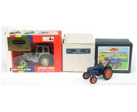 Britains 8715 Fordson E27N Major Tractor - this limited edition finished in blue, orange hubs, with figure driver - Mint incl