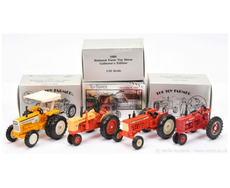 ERTL (1/43rd scale) Tractor group to include McCormick Farmall - red; Case-O-Matic - orange, beige; Minneapolis-Moline G750 -