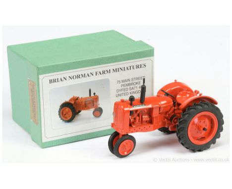 Brian Norman Farm Miniatures FM03 Nuffield Universal V Front Axle Row-Crop Tractor - orange-red, black - Mint in a Near Mint 