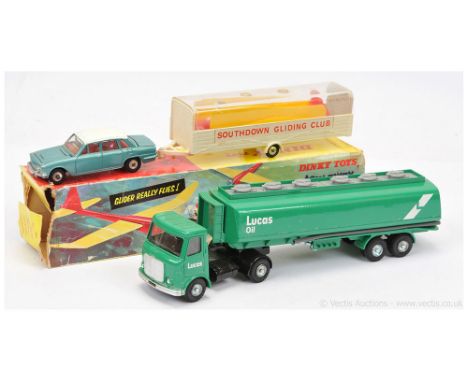 Dinky 945 Promotional Issue AEC Articulated Truck and Tanker Trailer "Lucas Oil" - green, black including interior, grey plas