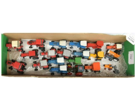 Unboxed group of smaller scale Tractors mainly ERTL (1/64th scale) Ford TW35; Massey Ferguson 699; John Deere, plus others - 