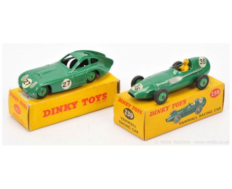 Dinky 163 Bristol 450 Coupe - green body, silver trim, mid-green ridged hubs with smooth tyres, racing number 27 on sides and