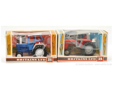 Britains 9522 Massey Ferguson 595 Tractor - red, grey with figure driver - Near Mint in a Good corn window box (slight creasi