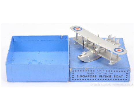 Dinky Pre-war 60h Singapore Flying Boat - finished in silver, bare metal propellers with "RAF" roundels - overall condition i