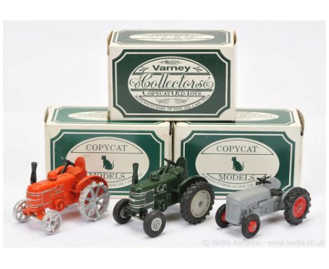 Copycat Ferguson Tractor - grey, red wheels, black; another but Field Marshall - orange, silver, black and Varney Field Marsh