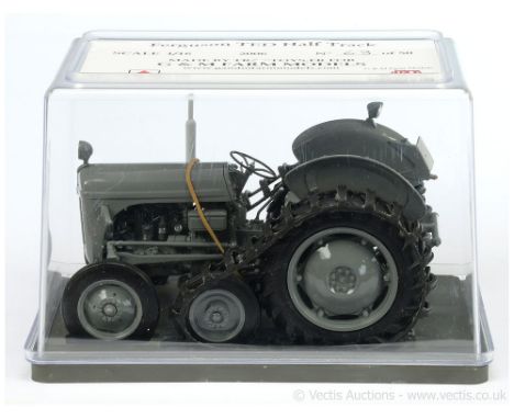 G &amp; M Farm Models (1/16th scale) Ferguson Ted Half-Track Tractor - finished in grey, black - Mint in a Near Mint rigid pe