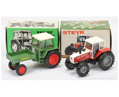 Cursor Modell 478 Fendt Tractor with Tipper - green, off white roof, red plastic wheels - Mint in an Excellent carded box and