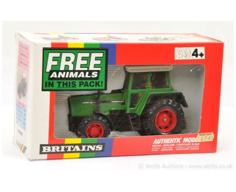 Britains 9504 Fendt 615LSA Tractor - finished in green, black, cream, red, with figure driver - Mint in an Excellent rainbow 