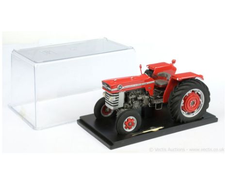 G &amp; M Farm Models (1/16th scale) Massey Ferguson 175 Tractor - red, grey, silver - Mint in a Near Mint rigid perspex case