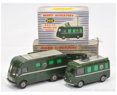 Dinky 967 "BBC TV" Mobile Control Room - green, grey including roof, side flashes and Supertoy hubs with treaded tyres - Fair