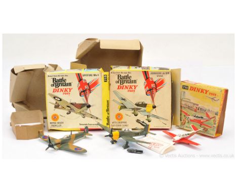 Dinky Aircraft group to include "Battle of Britain" 719 Spitfire MkII - camouflage brown/green with "RAF" roundels, light gre