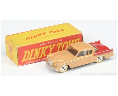 Dinky 169 Studebaker Golden Hawk - light tan, red including side flashes, silver trim, chrome spun hubs with white treaded ty