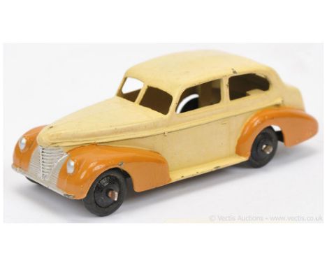 Dinky 39bu Export Issue Oldsmobile - two-tone cream body, tan wheel arches &amp; wings, black ridged hubs with smooth tyres, 