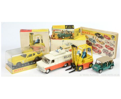 Dinky group to include 188 Jensen FF - yellow, black interior, cast hubs; 287 Ford Transit "Police Accident Unit" - two-tone 