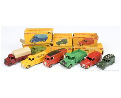 Dinky group to include 260 Morris Commercial "Royal Mail" Delivery Van - red including ridged hubs, black roof panel, silver 