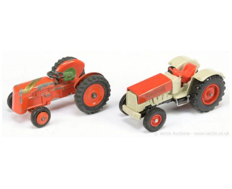 Tekno Ferguson Tractor - orange including hubs, green seat and Siku V287 Hanomag Tractor - red, deep cream - Excellent. (2)