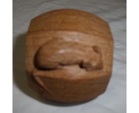 Carved mouseman napkin ring