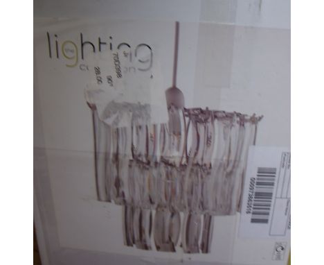 As new ex shop display glass two tier light fitting