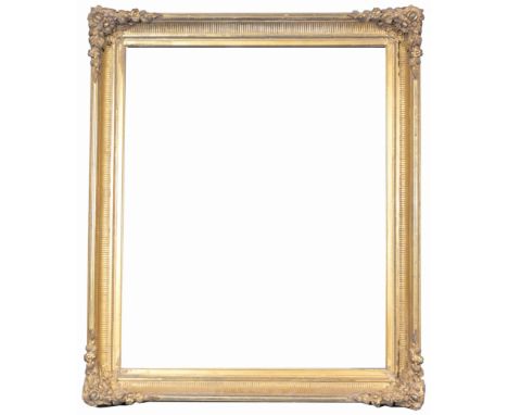 American 1860's Hudson River School Frame Rabbet Size: 33 x 27 in. Overall Framed Size: 39 x 33 in. (00-55) (305) Provenance: