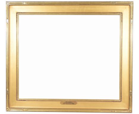 Arts & Crafts Style Gold Leaf Frame. Rabbet Size: 25 1/8 x 30 1/8 in. Overall Framed Size: 32 x 37 in. (100) (318) Provenance