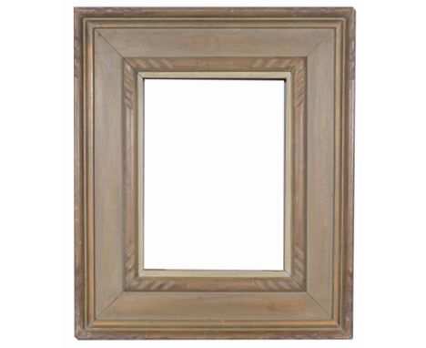 American Mid Century Frame. Rabbet Size: 16 1/8 x 12 1/8 in. Overall Framed Size: 24 x 21 in. (98-193) (308) Provenance: The 