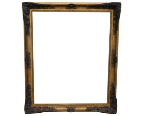 American c.1890. Old label verso. Rabbet Size: 30.25 x 24.25 in. Approx Sight Size: 29.5 x 23.5 in. Overall Framed Size: 35 x