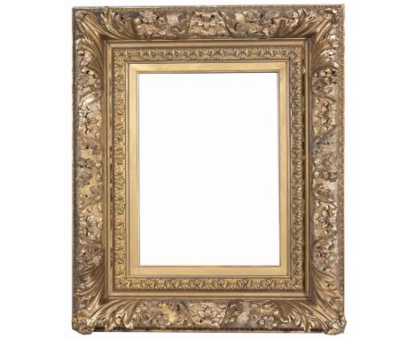 American 1880's Barbizon School Frame. Rabbet Size: 16.5 x 12.25 in. Approx Sight Size: 15.75 x 11.5 in. Overall Framed Size: