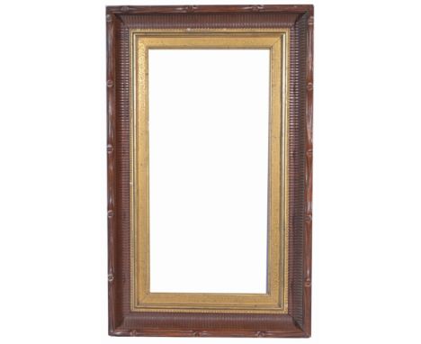 American 1880's Rabbet Size: 19 x 9.75 in. Overall Framed Size: 25 x 15.5 in. (94-34) (323) Provenance: The historic period f