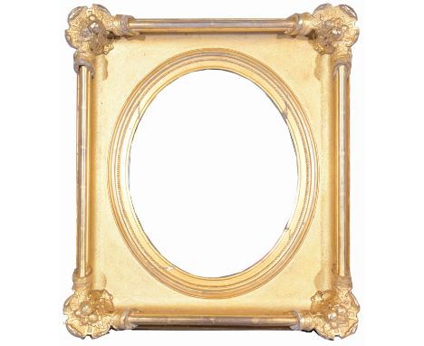 American 1840 Oval Spandrel Rabbet Size: 18.75 x 14.75 in. Overall Framed Size: 24 x 21 in. (86-204) (306) Provenance: The hi