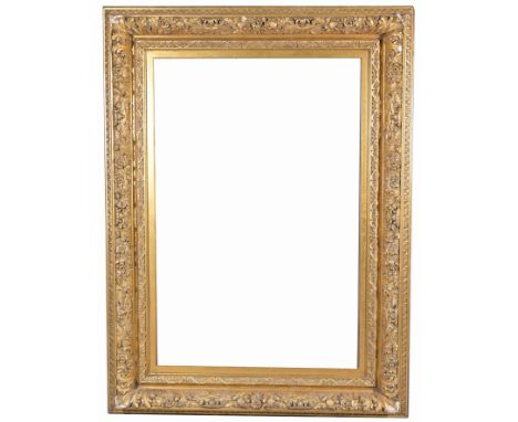 Large American 1880's Gilt Wood Frame.  Rabbet Size: 51 7/8 x 34.25 in. Overall Framed Size: 68.5 x 51 in. (99-335) (LG1) Pro