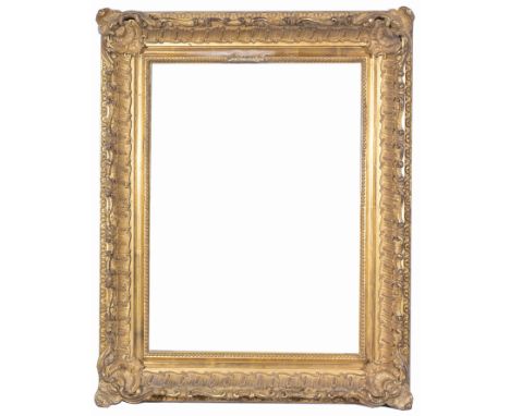 American 1890's Frame. Rabbet Size: 22 1/8 x 16 1/8 in. Overall Framed Size: 29 x 23.5 in. (88-14) (301) Provenance: The hist