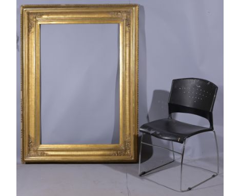 Large Hudson River School Style Gilt Wood Frame with Fluted Cover interior. Rabbet Size: 46 x 31 in. Overall Framed Size: 59 