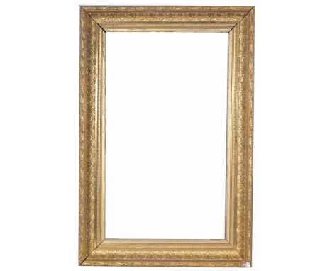 American 1880's Gilt Wood Frame. Rabbet Size: 30 1/8 x 18 1/8 in. Overall Framed Size: 37 x 25 in. (90-276) (301) Provenance: